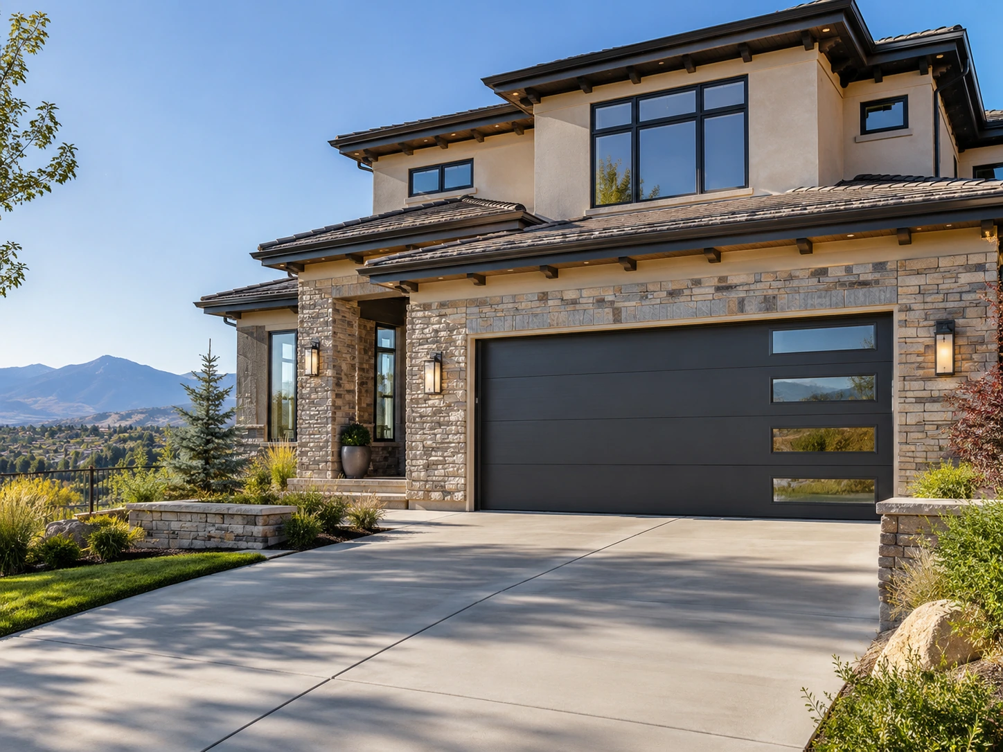 Upscale Highlands Ranch Home With Modern Garage Door