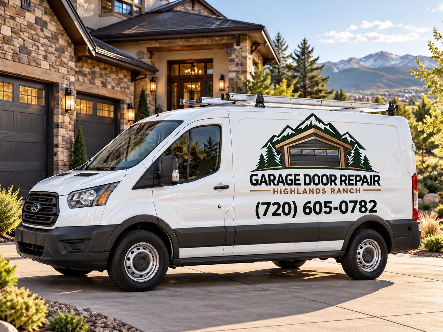 Luxury Home With Garage Door