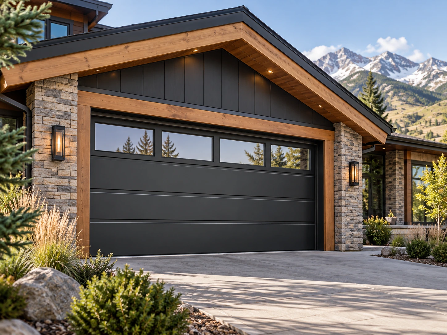 Modern Home And Garage Detail