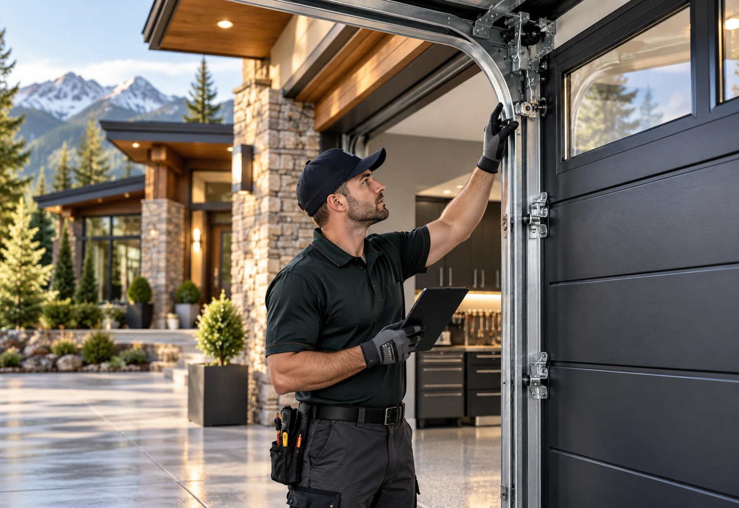 Garage Door Repair Highlands Ranch Technician Performing A Detailed Garage Door Inspection